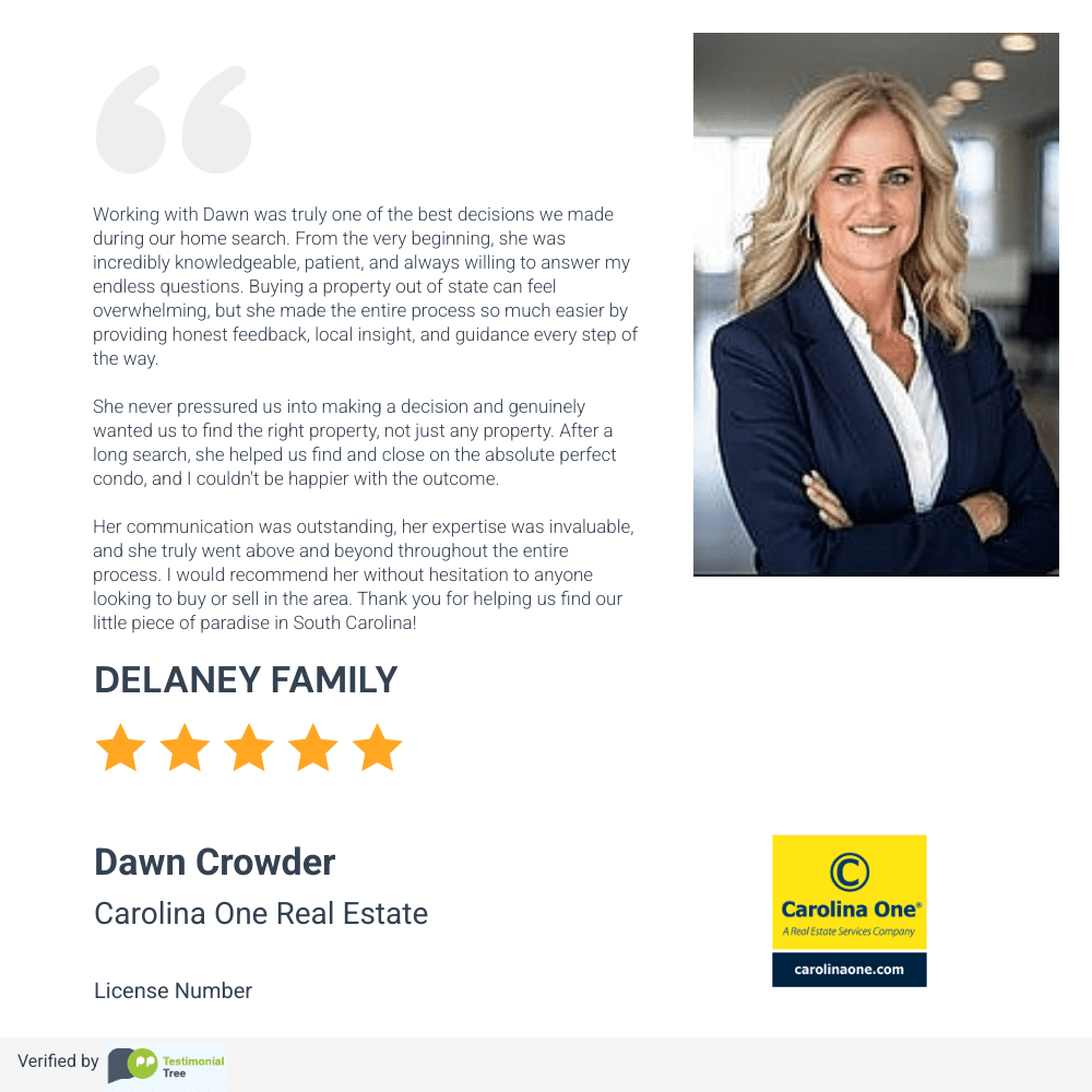 reviews for dawn crowder, carolina one real estate, realtor